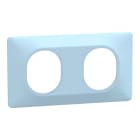 Schneider Electric - Ovalis - Plaque de finition - 2 postes Horizontal - entraxe 71mm - Bleu Azurin