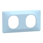Schneider Electric - Ovalis - Plaque de finition - 2 postes Horizontal - entraxe 71mm - Bleu Azurin