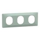 Schneider Electric - Ovalis - Plaque de finition - 3 postes Horizontal - entraxe 71mm - Sauge