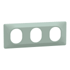 Schneider Electric - Ovalis - Plaque de finition - 3 postes Horizontal - entraxe 71mm - Sauge