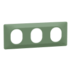 Schneider Electric - Ovalis - Plaque de finition - 3 postes Horizontal - entraxe 71mm - Vert Forêt