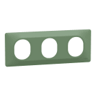 Schneider Electric - Ovalis - Plaque de finition - 3 postes Horizontal - entraxe 71mm - Vert Forêt