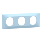Schneider Electric - Ovalis - Plaque de finition - 3 postes Horizontal - entraxe 71mm - Bleu Azurin
