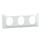 Schneider Electric - Ovalis - plaque de finition - 3 postes horizontal - entraxe 71 mm - blanc