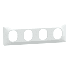 Schneider Electric - Ovalis - plaque de finition - 4 postes horizontal - entraxe 71 mm - blanc