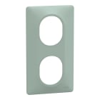 Schneider Electric - Ovalis - Plaque de finition - 2 postes Vertical - entraxe 71mm - Sauge