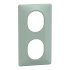 Schneider Electric - Ovalis - Plaque de finition - 2 postes Vertical - entraxe 71mm - Sauge