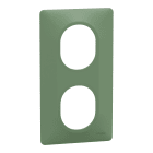 Schneider Electric - Ovalis - Plaque de finition - 2 postes Vertical - entraxe 71mm - Vert Forêt
