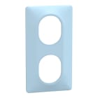 Schneider Electric - Ovalis - Plaque de finition - 2 postes Vertical - entraxe 71mm - Bleu Azurin