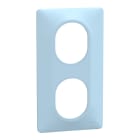 Schneider Electric - Ovalis - Plaque de finition - 2 postes Vertical - entraxe 71mm - Bleu Azurin