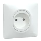 Schneider Electric - Ovalis - prise à puits - 2P - 16A - bornes vis - Blanc - avec griffes - plaque