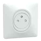Schneider Electric - Ovalis - prise 2P+T affleurante - 16A - bornes auto - Blanc - griffes - plaque