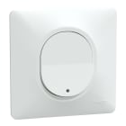 Schneider Electric - Ovalis - poussoir ferm lumineux - 10AX - LED bleu 250V - Blanc - griffe - plaque