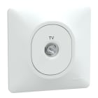 Schneider Electric - Ovalis - prise TV simple - Blanc - griffes montées - avec plaque