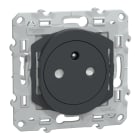 Schneider Electric - Ovalis - prise 2P+T 16A affleurante - bornes auto - Anthracite - Griffes montées