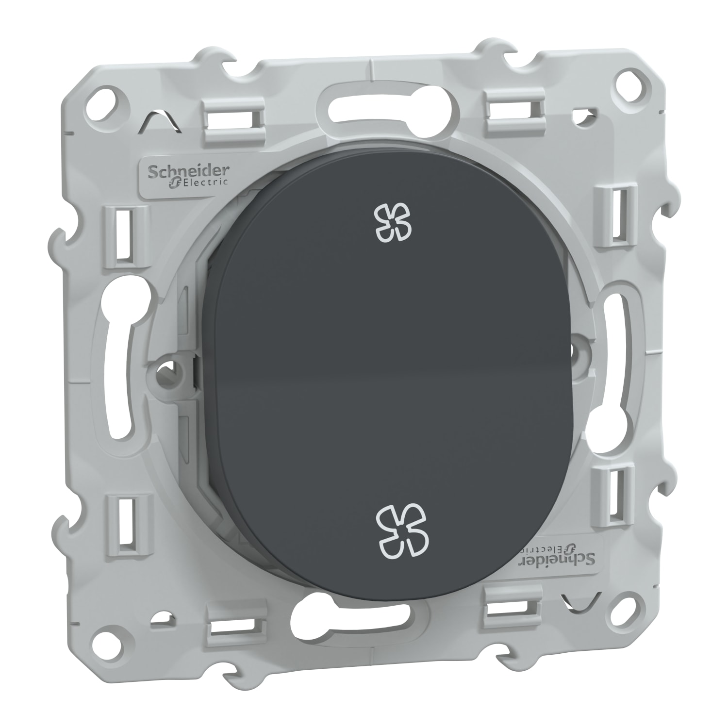 Schneider Electric - Ovalis - poussoir VMC - sans arrêt - Anthracite