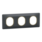 Schneider Electric - Ovalis - plaque de finition - 3 postes horizontal - 71mm - anthracite - laiton