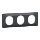 Schneider Electric - Ovalis - plaque de finition - 3 postes hor - 71mm - anthracite - argent chromé