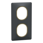 Schneider Electric - Ovalis - plaque de finition - 2 postes vertical - 71mm - anthracite bague laito