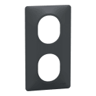 Schneider Electric - Ovalis - plaque de finition - 2 postes vertical - entraxe 71 mm - anthracite