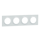 Schneider Electric - Odace Styl - plaque - blanc Recycle 4 postes horizontaux - verticaux 71mm
