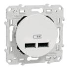 Schneider Electric - Odace - double chargeur USB 2.1 A - blanc