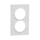 Schneider Electric - Odace Styl - plaque 2 postes verticaux entraxe 57mm blanc