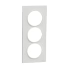 Schneider Electric - Odace Styl - plaque 3 postes verticaux entraxe 57mm blanc