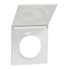 Schneider Electric - Odace Styl Pratic - plaque avec cache intégré pour prise 1 poste blanc