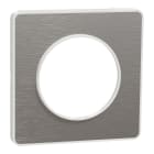 Schneider Electric - Odace Touch - plaque aluminium brosse avec lisere - blanc - 1 poste