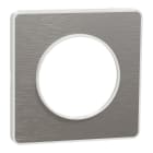 Schneider Electric - Odace Touch - plaque 1 poste aluminium brosse avec lisere blanc