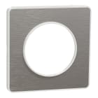 Schneider Electric - Odace Touch - plaque 1 poste aluminium brossé avec liseré blanc