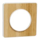 Schneider Electric - Odace Touch - plaque 1 poste bois naturel avec lisere blanc