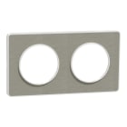 Schneider Electric - Odace Touch - plaque 2 postes horiz-ver 71mm Kvadrat perle avec lisere blanc