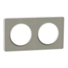 Schneider Electric - Odace 2011 Touch - plaque 2 postes H/V 71mm Kvadrat perle avec liseré blanc
