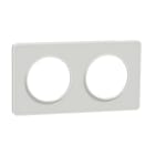 Schneider Electric - Odace 2011 Touch - plaque 2 postes H/V 71mm translucide blanc avec liseré blanc