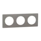 Schneider Electric - Odace Touch - plaque aluminium brosse lisere - blanc 3 postes horiz.-vert. 71mm