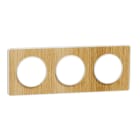 Schneider Electric - Odace 2011 Touch - plaque 3 postes H/Vt 71mm bois naturel avec liseré blanc