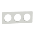 Schneider Electric - Odace 2011 Touch - plaque 3 postes H/V 71mm translucide blanc avec liseré blanc