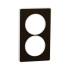 Schneider Electric - Odace Touch - plaque 2 postes verticaux 57mm bronze brossé avec liseré blanc