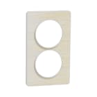 Schneider Electric - Odace Touch - plaque 2 postes verticaux 57mm bois nordique avec liseré blanc