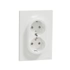 Schneider Electric - Odace 2011 - prise de courant 2P+T Schuko double en 1 poste - blanc - à griffes