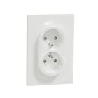 Schneider Electric - Odace 2011 - prise de courant 2P+T double en 1 poste - blanc - griffes montées