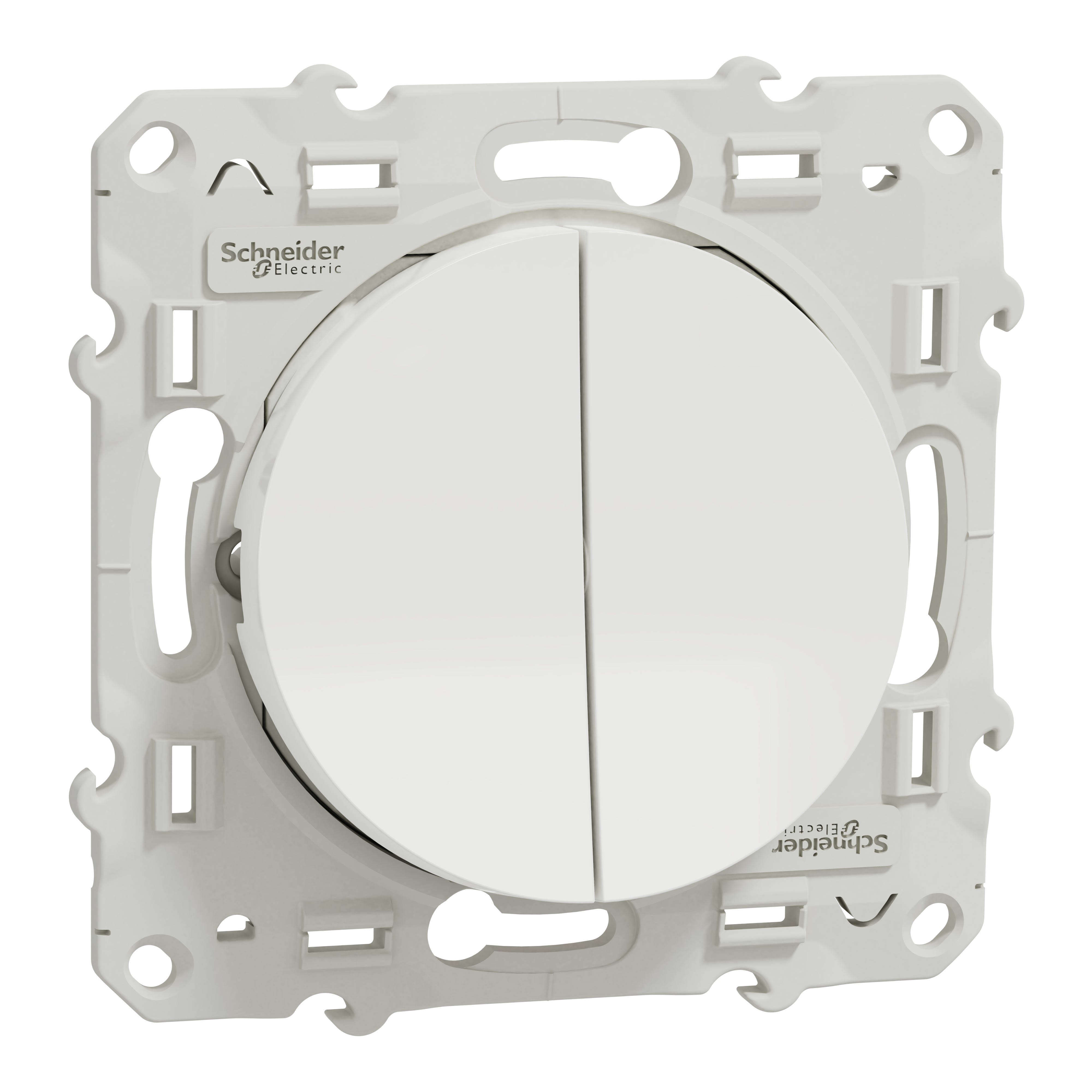 Legrand - Double interrupteur ou va-et-vient Plexo complet IP55 encastré  10AX 250V - blanc - Réf : 069855