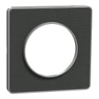 Schneider Electric - Odace Touch - plaque 1 poste Kvadrat ombre avec lisere aluminium