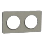 Schneider Electric - Odace Touch - plaque 2 postes horiz-ver 71mm Kvadrat perle avec lisere aluminiu