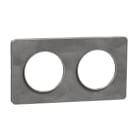 Schneider Electric - Odace Touch - plaque 2 postes horiz/ver 71mm ardoise avec liseré aluminium