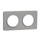 Schneider Electric - Odace Touch - plaque 2 postes horizontaux ou verticaux 71mm aluminium