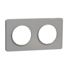 Schneider Electric - Odace Touch - plaque alu - 2 postes - horiz. ou vert. entraxe 71mm
