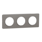 Schneider Electric - Odace Touch - plaque aluminium brosse lisere alu - 3 postes - horiz.-vert. 71mm